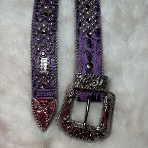 Purple Snake Skin B.B. Simon Belt